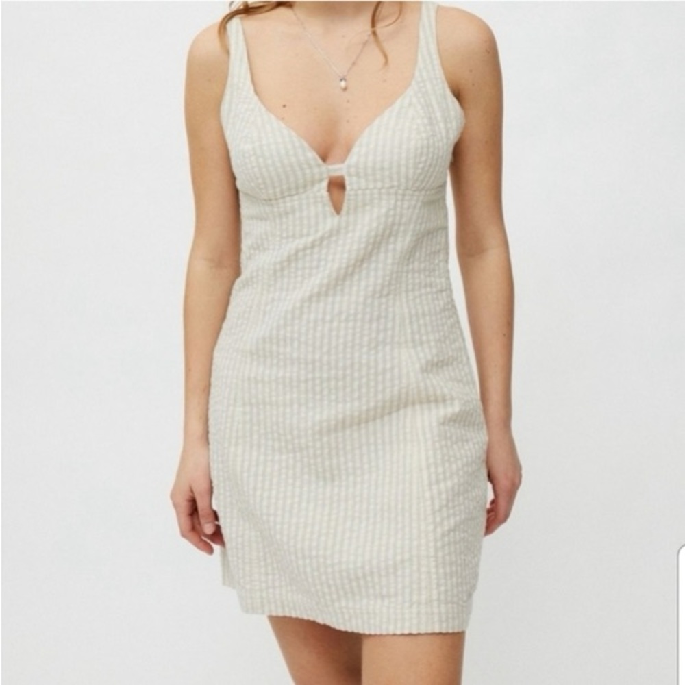 Urban Outfitters Ivory Striped Mini Dress